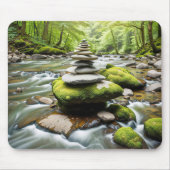 Stone Cairn im Fluss Mousepad (Vorne)