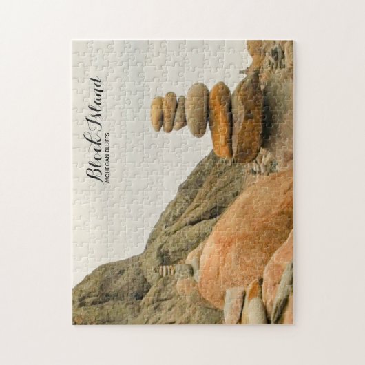 Stone Cairs, Mohegan Bluffs, Block Island RI Puzzle (Vertikal)