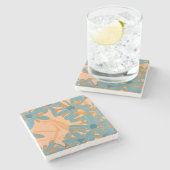 Stone Coaster Contemporary Leaf Design in Peach Steinuntersetzer (Seitenansicht)