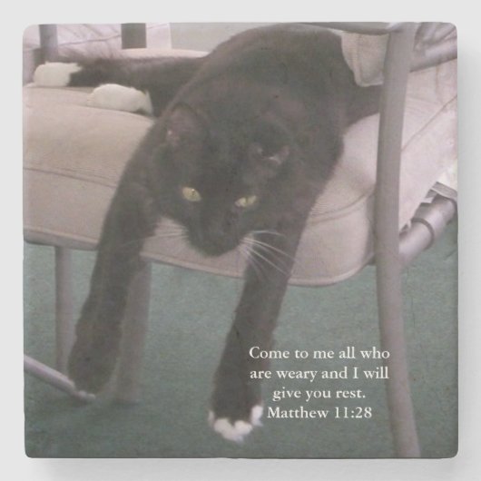 Stone Coaster- Matthew verse "come to me..." Steinuntersetzer (Vorderseite)