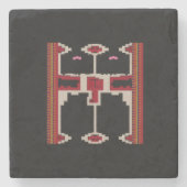 Stone Coaster with Borneo Design Steinuntersetzer (Vorderseite)