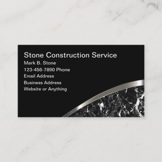 Stone Construction Business Cards Neu Visitenkarte (Vorderseite)