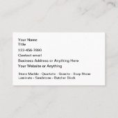 Stone Countertops Theme Business Cards  Visitenkarte (Rückseite)