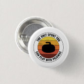Stone Curling Winter Ice Retro Vintag Button (Vorne & Hinten)