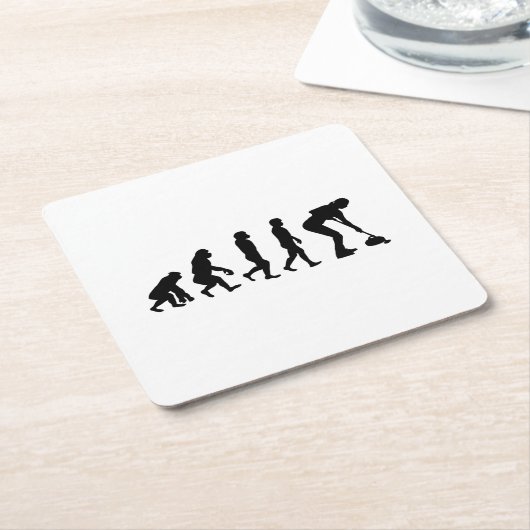 Stone Curling Winter Ice Sport Curler Evolution Rechteckiger Pappuntersetzer (angewinkelt)