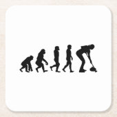 Stone Curling Winter Ice Sport Curler Evolution Rechteckiger Pappuntersetzer (Vorderseite)