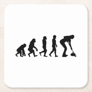 Stone Curling Winter Ice Sport Curler Evolution Rechteckiger Pappuntersetzer