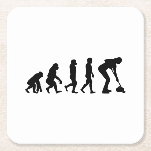 Stone Curling Winter Ice Sport Curler Evolution Rechteckiger Pappuntersetzer (Vorderseite)