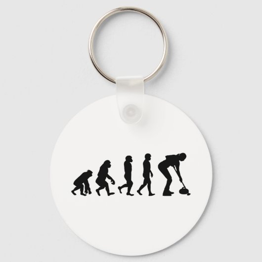 Stone Curling Winter Ice Sport Curler Evolution Schlüsselanhänger (Vorderseite)