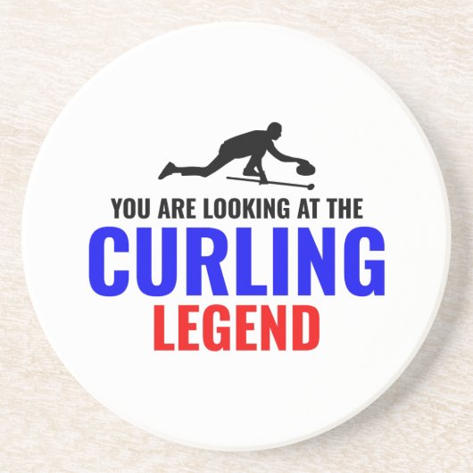 Stone Curling Winter Ice Sport Curler Funny Getränkeuntersetzer (Vorne)