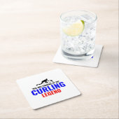 Stone Curling Winter Ice Sport Curler Funny Rechteckiger Pappuntersetzer (Vor Ort)