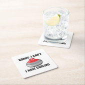 Stone Curling Winter Ice Sportler Rechteckiger Pappuntersetzer (Vor Ort)