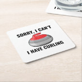 Stone Curling Winter Ice Sportler Rechteckiger Pappuntersetzer (angewinkelt)