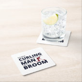 Stone Curling Winter Ice Sportler Rechteckiger Pappuntersetzer (Vor Ort)