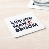 Stone Curling Winter Ice Sportler Rechteckiger Pappuntersetzer (angewinkelt)