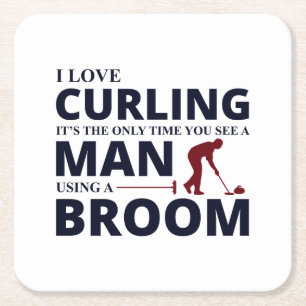 Stone Curling Winter Ice Sportler Rechteckiger Pappuntersetzer