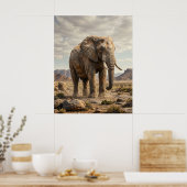 Stone Elephant Ancient Plains Poster (Küche)