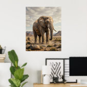 Stone Elephant Ancient Plains Poster (Heimbüro)