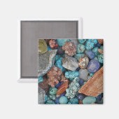 Stone Farbenfrohe Felsgesteine natürliche Beschaff Magnet (Vorderseite/Rückseite)