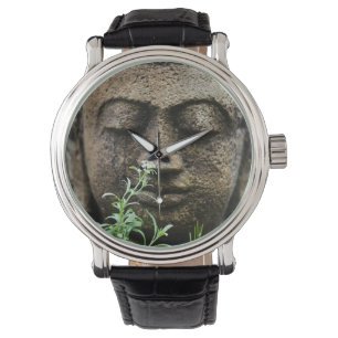 Stone Garden Statue with flower Armbanduhr