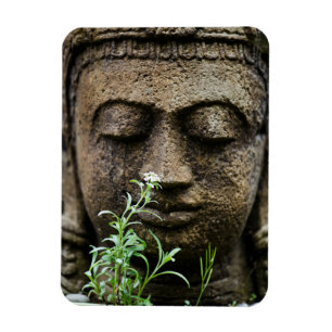 Stone Garden Statue with flower Magnet