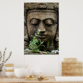 Stone Garden Statue with flower Poster (Küche)