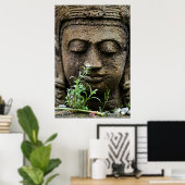 Stone Garden Statue with flower Poster (Heimbüro)