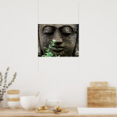 Stone Garden Statue with flower Poster (Küche)