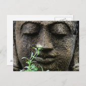 Stone Garden Statue with flower Postkarte (Vorne/Hinten)