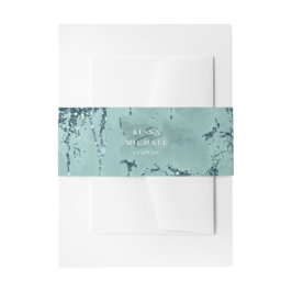 Stone Glitzer Wedding Aquamarin ID647 Einladungsbanderole