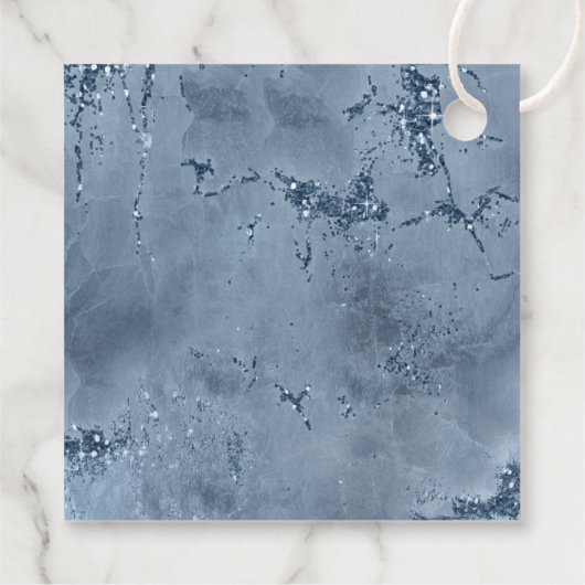 Stone Glitzer Wedding Dusty Blue ID647 Geschenkanhänger (Rückseite)