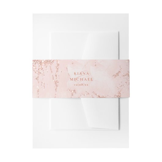 Stone Glitzer Wedding Rose Gold ID647 Einladungsbanderole (Vorderseite Beispiel)