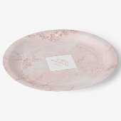 Stone Glitzer Wedding Rose Gold ID647 Pappteller (Schrägansicht)