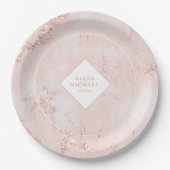 Stone Glitzer Wedding Rose Gold ID647 Pappteller (Vorderseite)