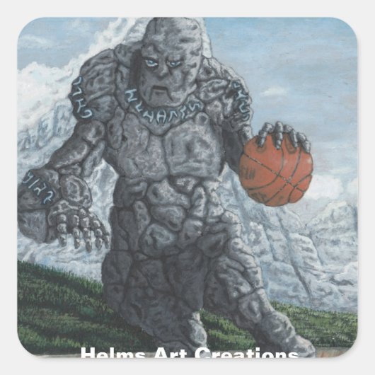 Stone Golem Basketball Player Fantasy Art Stickers (Vorderseite)