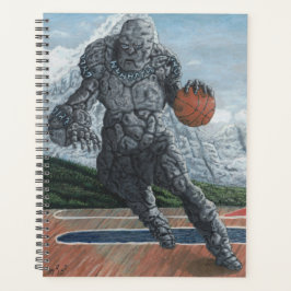 Stone Golem Playing Basketball Fantasy Art Planer
