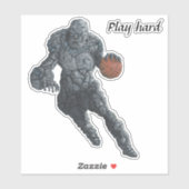 Stone Golem Playing Basketball Fantasy Sticker (Blatt)