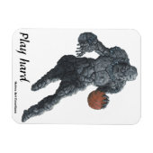 Stone Golem Playing Basketball Kühlschrank Magnet (Horizontal)
