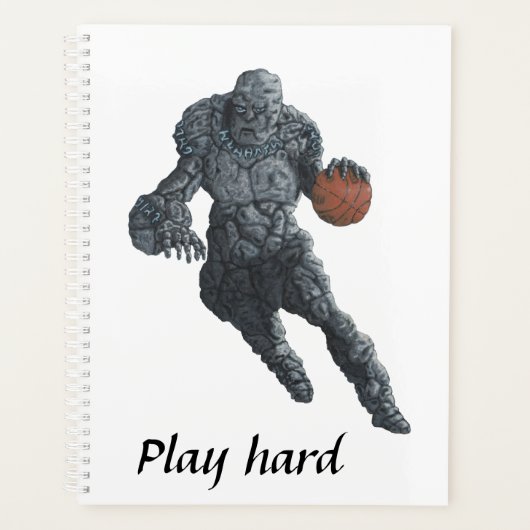 Stone Golem Playing Basketball Planer (Vorderseite)