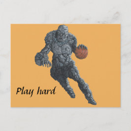 Stone Golem Spielen Basketball Fantasie Postkarte