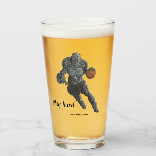 Stone Golem Spielen Basketball Fantasy Glass Cup Glas (Vorne (Gefüllt))