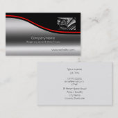 Stone Gothic Gargoyle, roter Swoosh, metallischer  Visitenkarte (Vorne/Hinten)