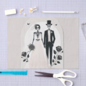 Stone Gray Black Skeleton Gothic Halloween Hochzei Seidenpapier (Handwerk)