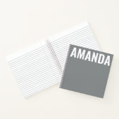 Stone Gray Modern Minimalistisch Journal Taary Notizblock (Innenseite)