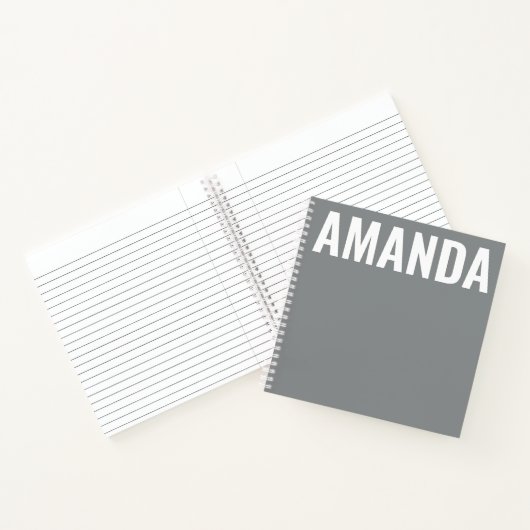 Stone Gray Modern Minimalistisch Journal Taary Notizblock (Innenseite)