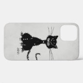 Stone Gray Ragged Evil Black Cat Case-Mate iPhone Hülle (Rückseite (Horizontal))