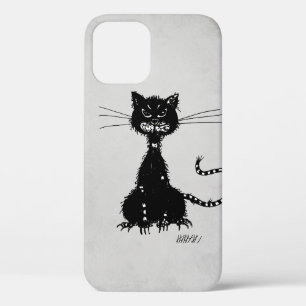 Stone Gray Ragged Evil Black Cat Case-Mate iPhone Hülle