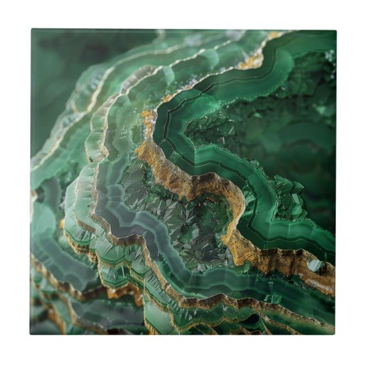 Stone Green Gold Agate Marble Fliese (Vorderseite)