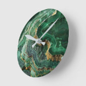 Stone Green Gold Agate Marble Runde Wanduhr (Winkel)