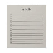 Stone Grey To Do List Minimalist Teacher Simple Notizblock (Vorderseite)